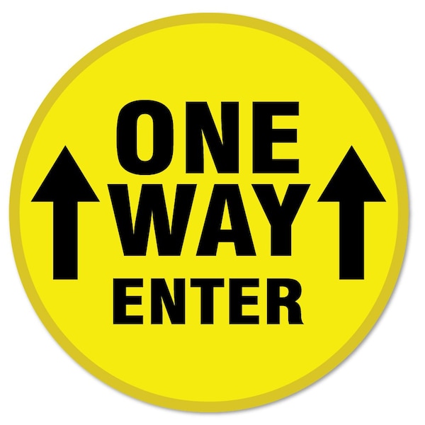 Signmission One Way Enter Arrow Non-Slip Floor Graphic, 7in Vinyl Decal, 7" x 7", FD-2-C-7-99977 FD-2-C-7-99977 - main